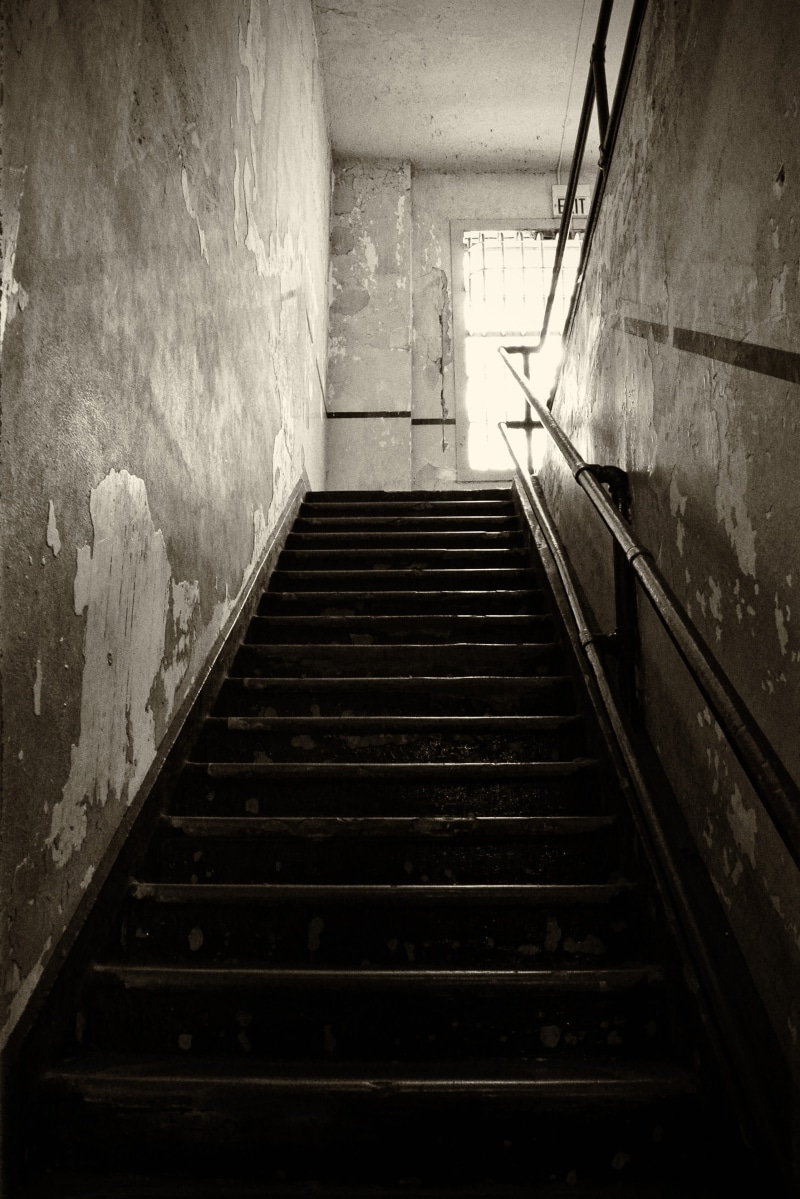 built structure, Stairs, leave, wall - building feature, upward, broken, steps and staircases, weird, steps, transportation, empty, direction, building