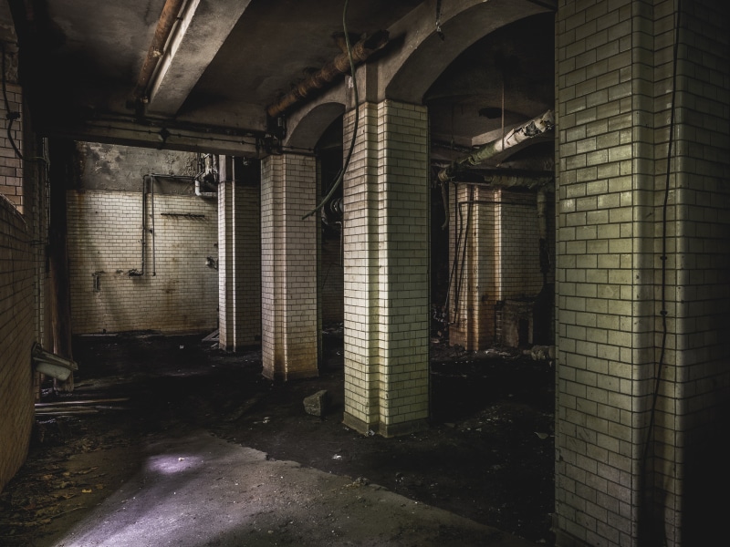 built structure, arch, no people, lost place, spooky, hallway, brick, nightmare, absence, horror, gloomy, gray, ailing, pforphoto, hospital, indoors, abandoned building