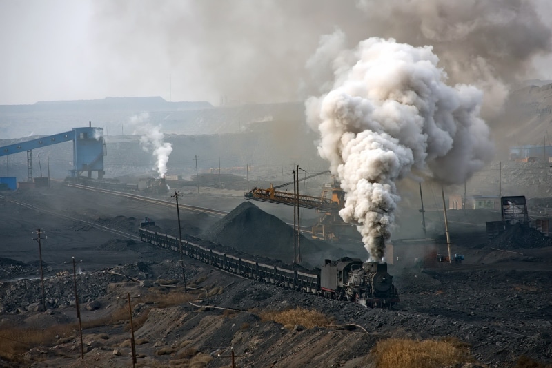 pollution, transportation, air pollution, emitting, nature, smoke - physical structure, day, outdoors, sky, ecosystem, 1080P, industry, track, industrial