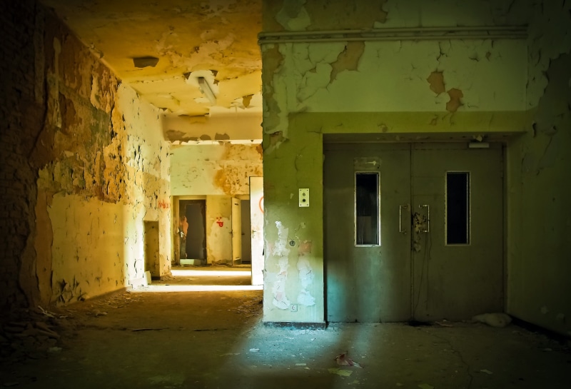 transient, pforphoto, built structure, door, decay, spooky, elevator, no people, old, past, transience, scary, gray, mystical, bad condition, weird, building