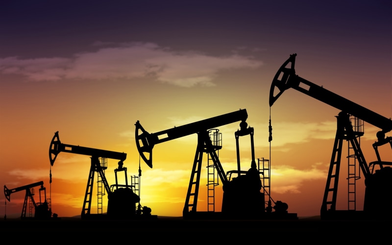 Night, 2K, Rigs, cranes, Industry, Oil, Silhouettes, silhouette, four