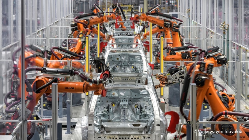 industrial, metal, machine, factory, technology, 1080P, motion blur, KUKA, welding, bodywork, vehicle, robot, Volkswagen, Slovakia, car