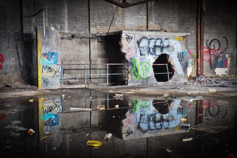 poster, text, messy, old building, atmosphere, wall painting, forget, Rooms, Lost, indoors, run down, window, building, threatening, dilapidated, multi colored