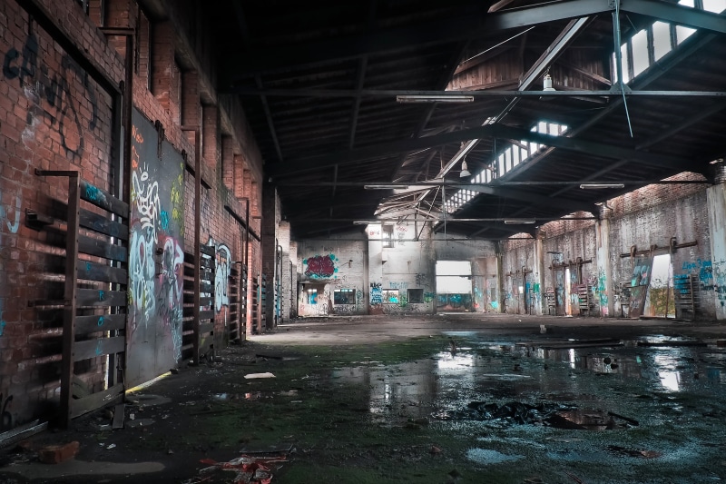 railway depot, indoors, stainless, messy, lapsed, train hall, no people, damaged, factory, day, train, weird, pforphoto, broken, industry, graffiti, goal