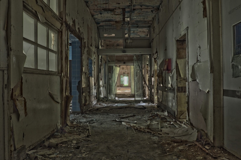 decay, ceiling, architectural column, door, old house, old building, built structure, 4K, ruined, house, building, within, forgotten places, architecture