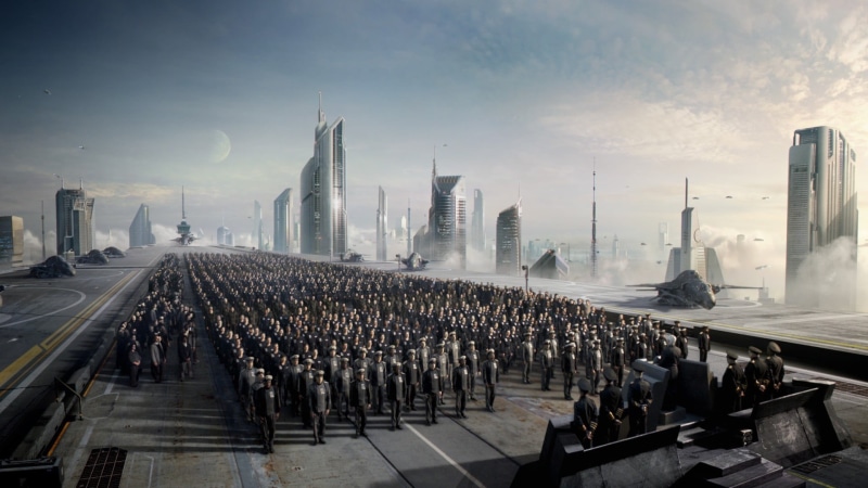 tower, sky, 1080P, day, group, UNSC Infinity, crowd, outdoors, architecture, Halo, video games, army, group of people, building, large group of people