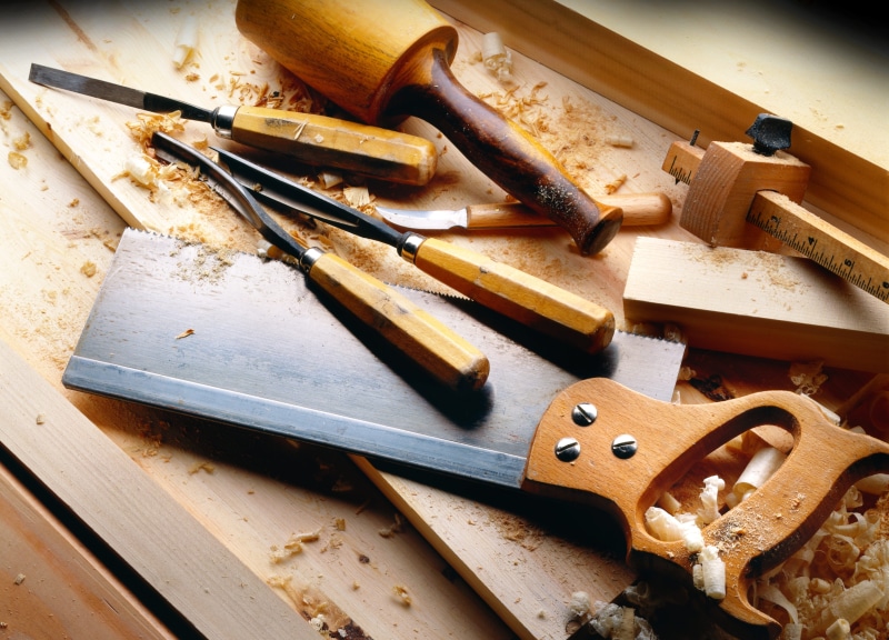 surface, workshop, variation, Wood, choice, high angle view, home Improvement, table, equipment, hammer, wood - Material, craft, chisel, handheld, indoors