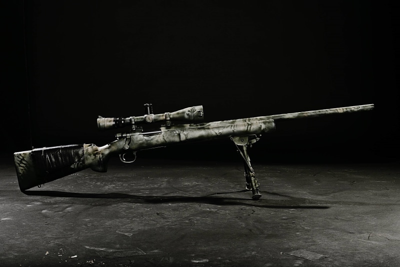gray, scope, weapon, assault, indoors, black, gun, plane, no people, 1080P, the past, rifles, old, sniper, single object, Remington, security, wood - material