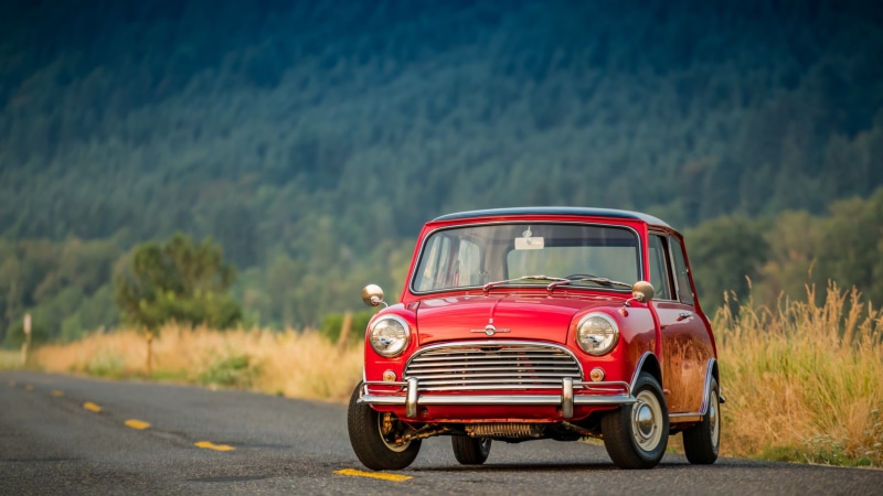 Car, Red Car, Sedan, Morris Mini Cooper S, Mini, Old Car, 1080P