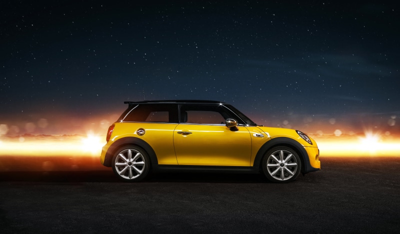 digital composite, front View, car, grille, new, vehicle Door, mini, cooper, modern, motor vehicle, star - space, red, chrome, british Culture, mini Cooper