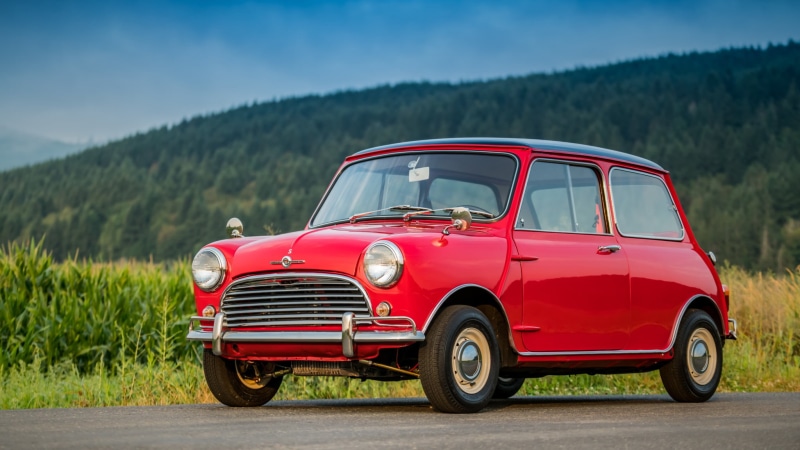 Red Car, Sedan, Morris Mini Cooper S, Car, Old Car, 1080P, Mini
