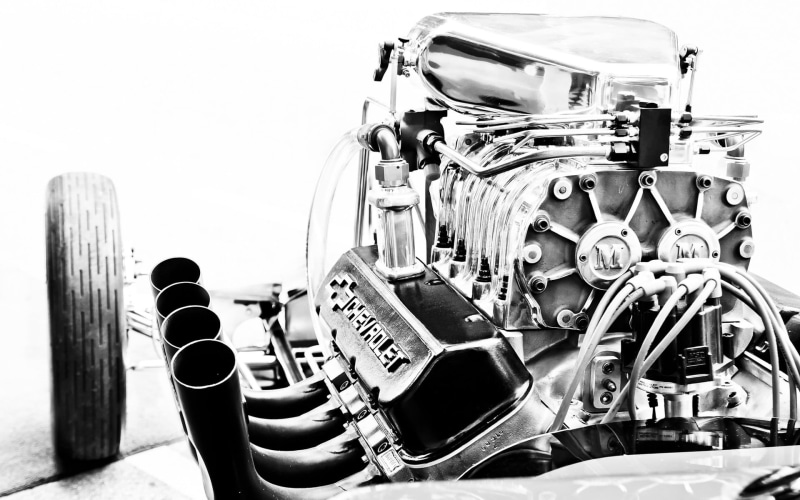 engines, Chevrolet, monochrome, engine, equipment, engine exhaust, nature, wheel, metal, technology, mode of transportation, Chevrolet Corvette, transportation