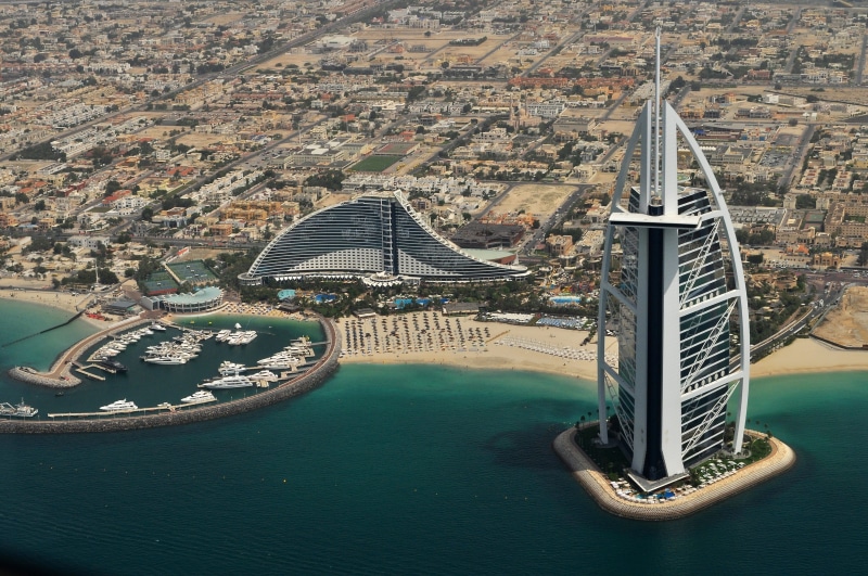cruise ship, photo, Burj Al Arab Jumeirah, building, UAE, Dubai, 4K, public domain, urban Scene, united, travel, panoramic, Jumeirah, built Structure