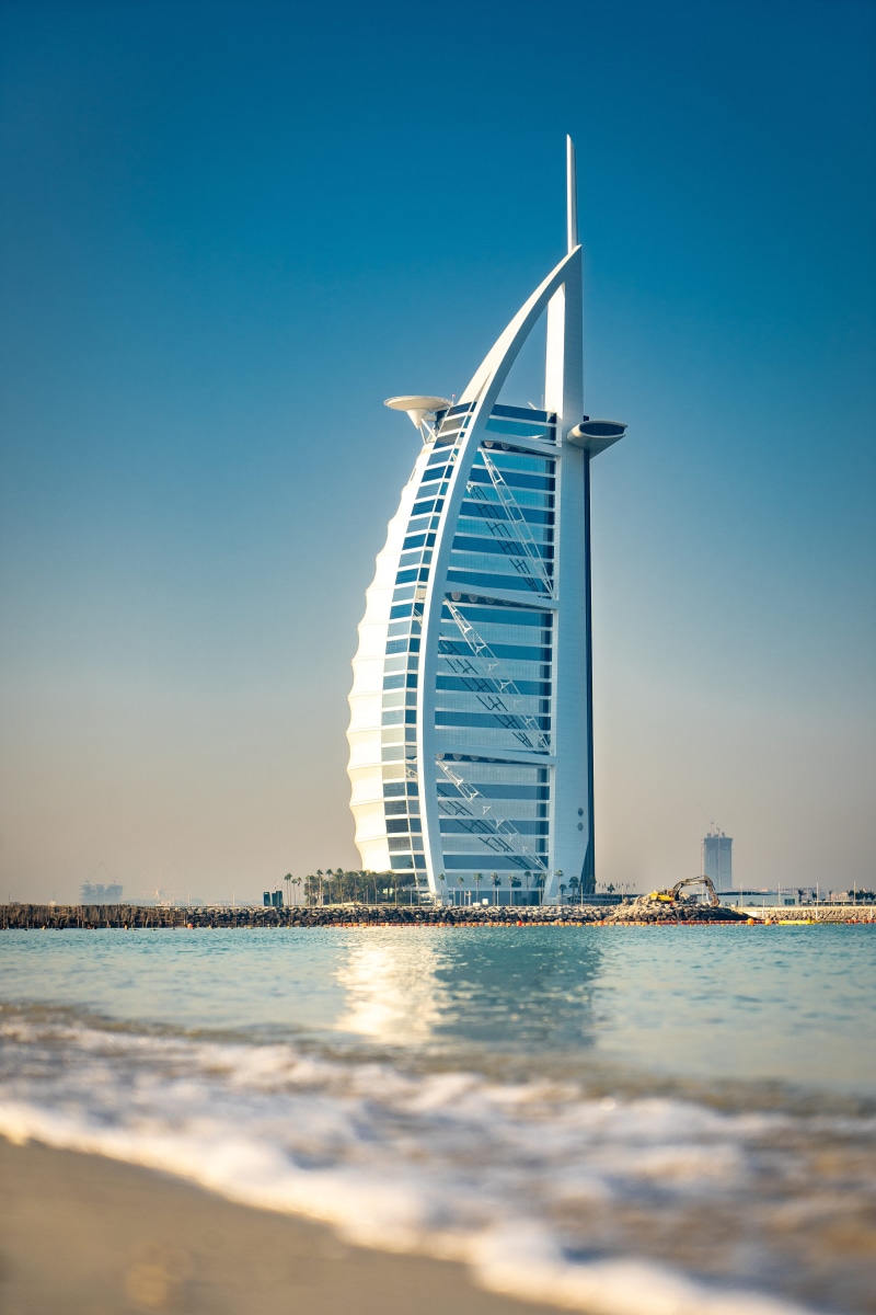 nature, ferris wheel, al, waterfront, united, blue, no people, sea, sky, emirates, city, office building exterior, skyscraper, cityscape, modern, water