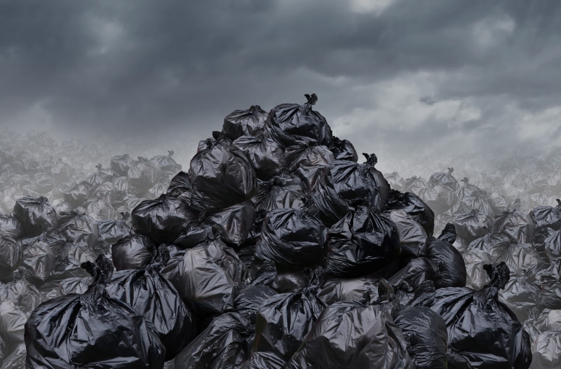 waste, 4K, pollution, trash bags