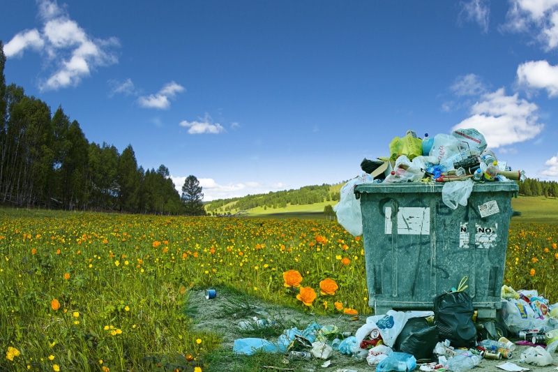 pollution, field, polluted, conservation, sky, garbage, outdoors, blue, environment, trash, 4K, landscape, junk, recycle, cloud - sky, problem, plant