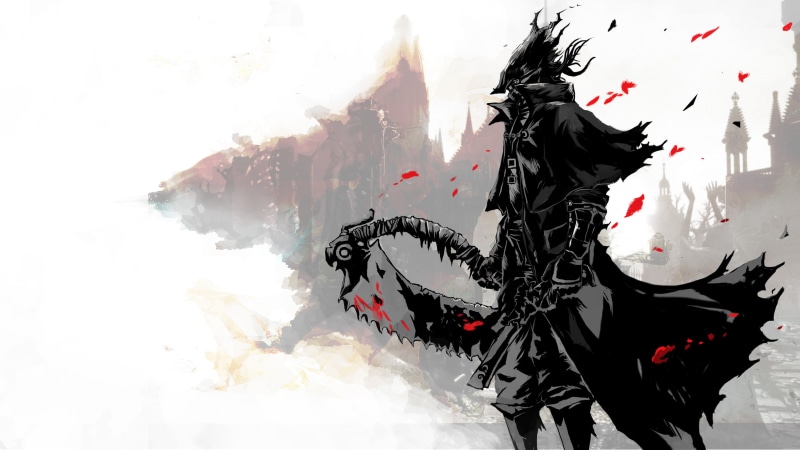 hat, red, abstract, bloodborne, saw, illustration, arts culture and entertainment, sword, 2K, hunter, costume, art and craft, holding, day, character