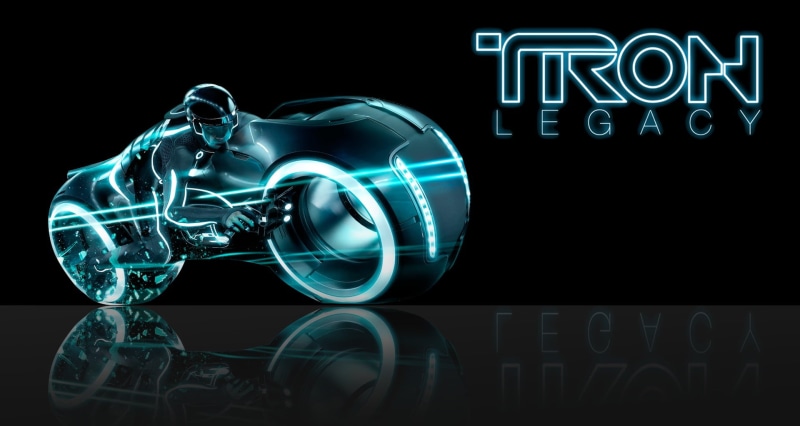 movies, design, lighting equipment, Tron: Legacy, night, neon, 1080P, Tron, glowing, black background, reflection, shape, connection, technology, motion