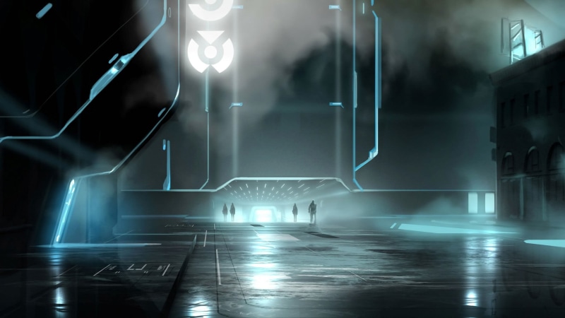 light, no people, wet, Tron: Legacy, architecture, night, fantasy art, water, light - natural phenomenon, built structure, city, lighting equipment, building