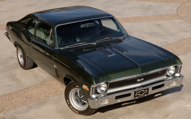1080P, black, front, 396, Chevrolet, car, Muscle Car, SS, Nova, muscle, 1970 Chevrolet Nova SS, green