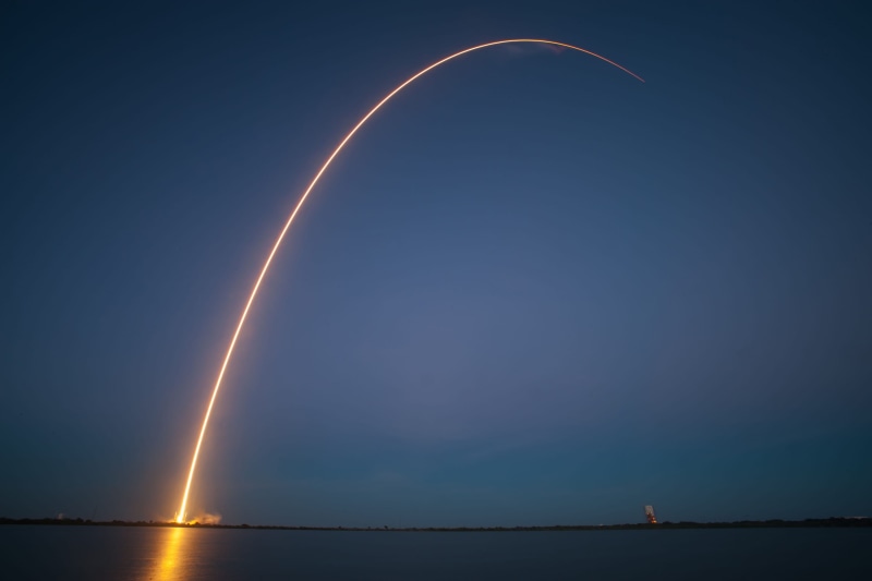 sunset, idyllic, power, environment, night, vehicle, countdown, outdoors, spacex, photo, trajectory, cape canaveral, space, flying, transport, water, blue