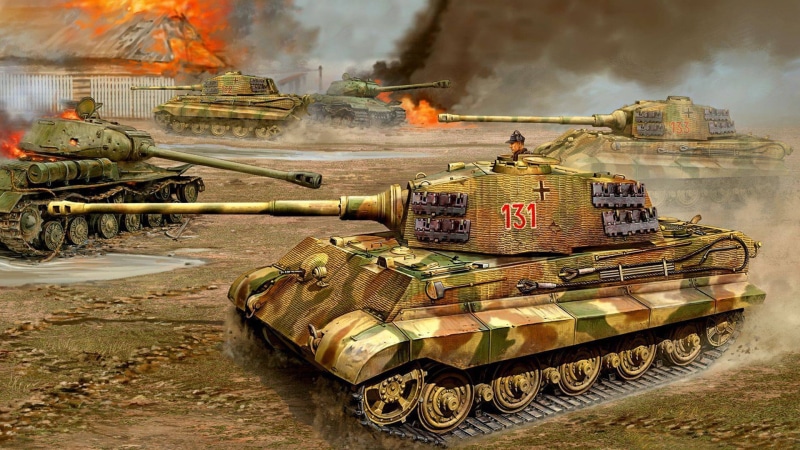 aggression, architecture, built structure, is-2. Royal tiger, the is-2, land Vehicle, battle, smoke - physical structure, power, digital, day, army, cannon