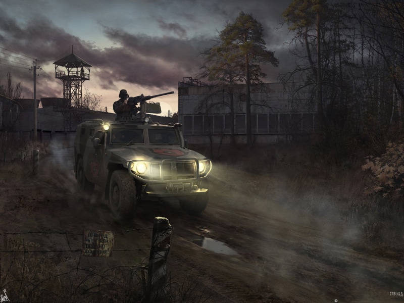 cloud - sky, machinery, armed Forces, infantry, weapon, tree, off-Road Vehicle, russia, body Armor, army, nATO, Stalker, dusk, 1080P, people, war, on the move