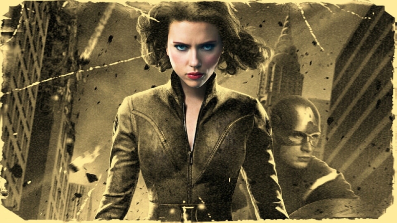 curly hair, Scarlett Johansson, portrait, front view, young adult, The Avengers, waist up, lifestyles, filter, transfer print, hairstyle, women, fashion