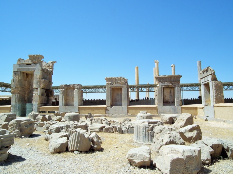 parseh, Shiraz, copy space, ruined, tourism, ancient civilization, sky, architectural, travel, archaeology, stone material, day, solid, 2K, nature, shiraz