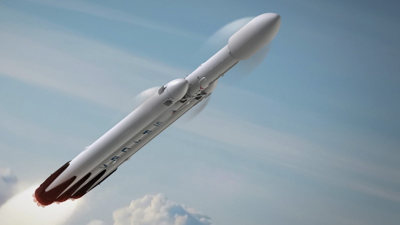 2K, Space X, shuttle, Falcon Heavy, white, space, Launching