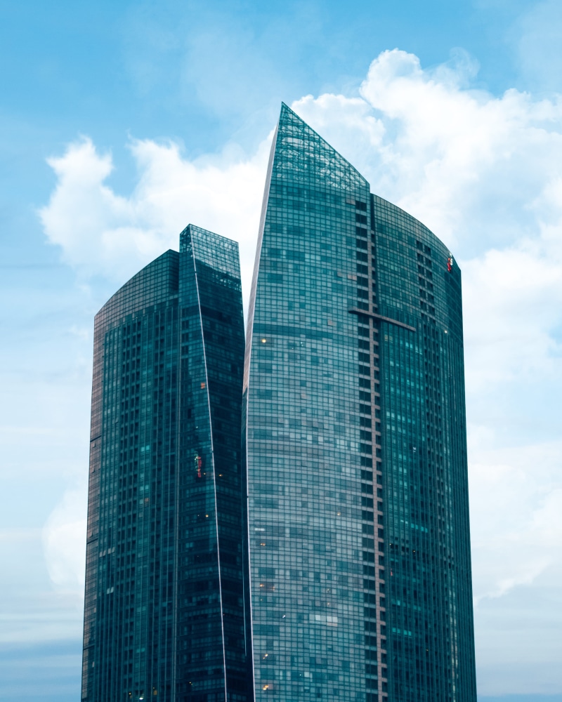 financial district, architecture, tall building, nature, the sail @ marina bay, built structure, modern, buidlings, tall - high, low angle view, no people