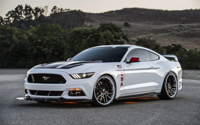 street, road, outdoors, land vehicle, city, 2K, plant, wealth, convertible, retro styled, tree, mode of transportation, Ford, motor vehicle, nature, Ford Mustang GT Apollo Edition