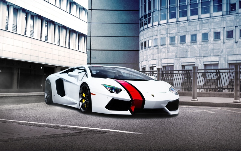 Lamborghini, architecture, building, wealth, road, modern, white, office building exterior, luxury, white cars, wheel, built structure, sports, mode of transportation