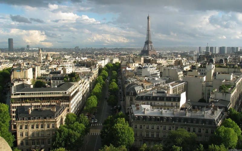 Eiffel Tower, cityscape, cloud - sky, office building exterior, nature, built structure, 1080P, architecture, tower, skyscraper, city, crowded, tourism