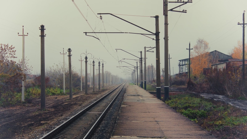 parallel, 4K, Russia, architecture, direction, railroad Track, station, street, track, old, rail, electricity, metal, rail transportation, mode of transportation