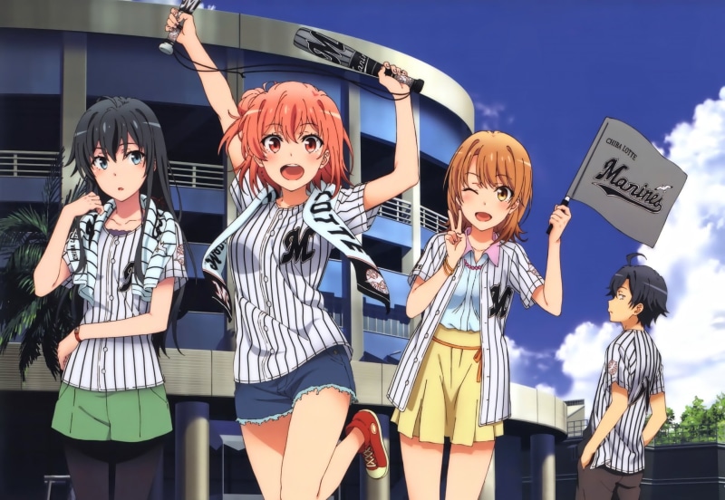 representation, My Teen Romantic Comedy SNAFU, leisure activity, fun, day, Hikigaya Hachiman, Yui Yuigahama, people, Anime, spooky, front view, women, Iroha Isshiki