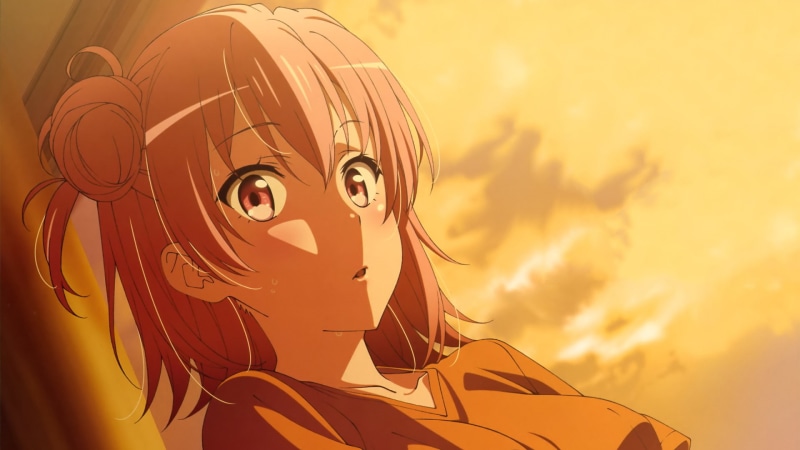 human face, human body part, representation, Oregairu, sky, art and craft, Yui Yuigahama, sunset, adult, nature, 1080P, music, listening, yellow, outdoors