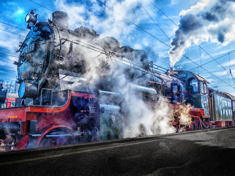 Steam Train, 2K, steam locomotive, vehicle, train