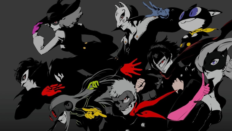 Morgana (Persona), representation, art and craft, Ann Takamaki, multi colored, Makoto Niijima, 1080P, abstract, indoors, night, nightlife, Futaba Sakura