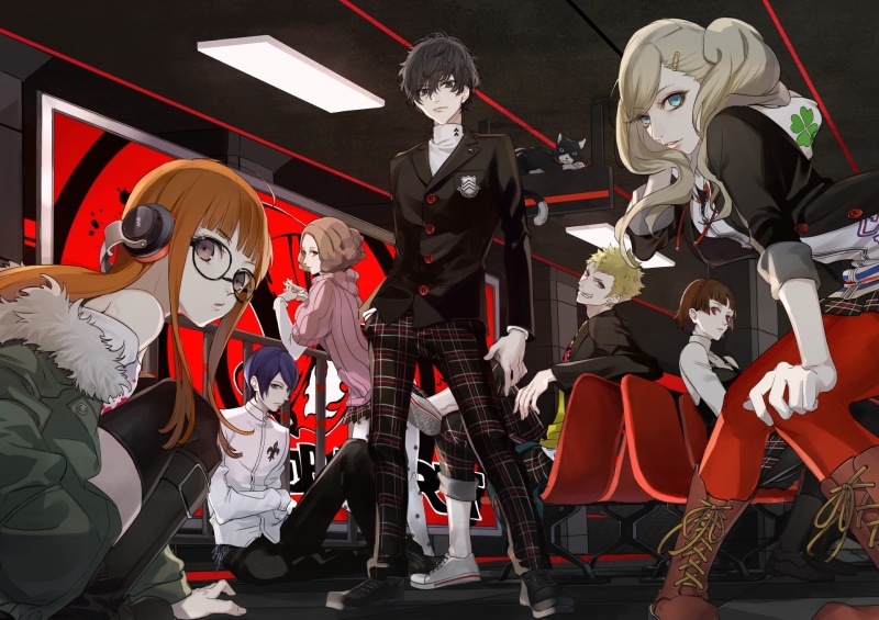 digital, Morgana (Persona), Ryuji Sakamoto, Akira Kurusu, Futaba Sakura, Haru Okumura, 1080P, Ann Takamaki, Makoto Niijima, Persona 5, Persona