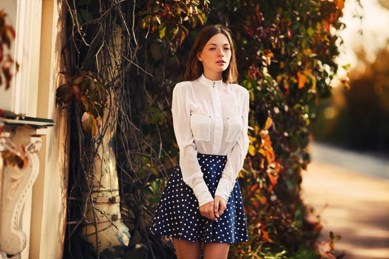 young adult, three quarter length, real people, hairstyle, 1080P, beauty, adult, see-through blouse, hair, Olga Kobzar, plant, standing, fashion, portrait