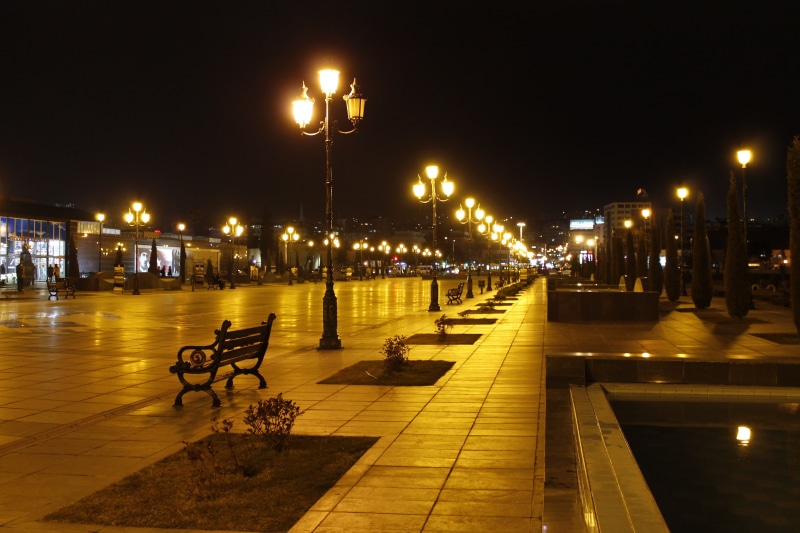 metal, lights, nature, no people, bench, cityscape, light, built structure, street, outdoors, illuminated, transportation, mode of transportation, lighting equipment