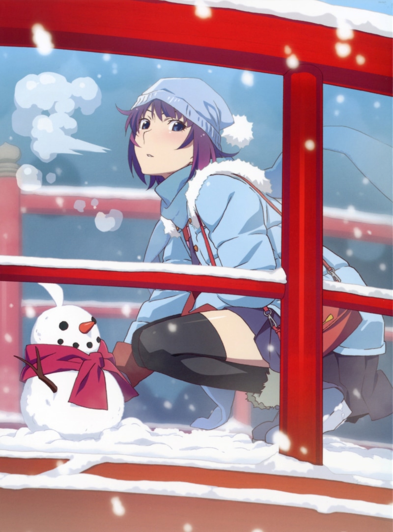 illustration, Monogatari Series, red, Senjougahara Hitagi, sport, full length, childhood, human representation, women, haired, females, mid adult, 4K