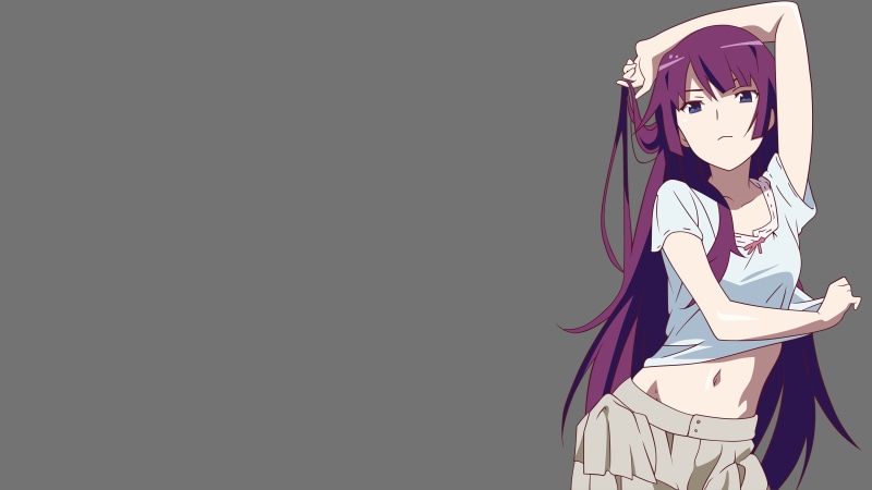 4K, anime girls, Senjougahara Hitagi, Monogatari Series