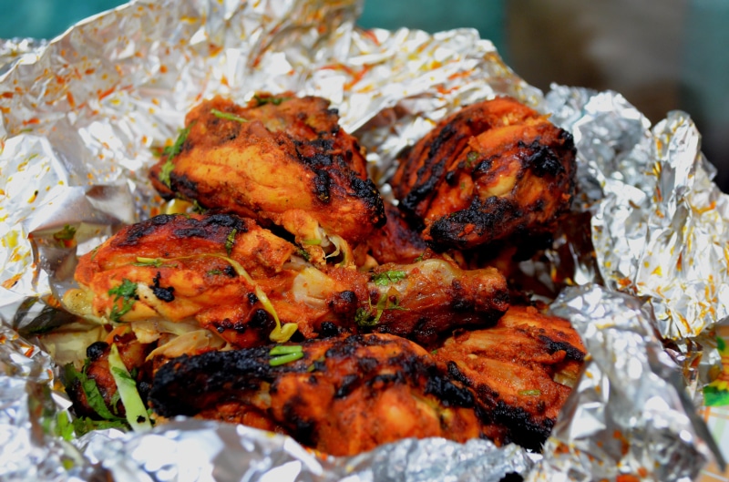 bbq, foil, indian, garnish, 4K, chicken meat, meat, aluminum foil, white meat, indoors, chicken, food, tasty, grilled, temptation, roasted, freshness