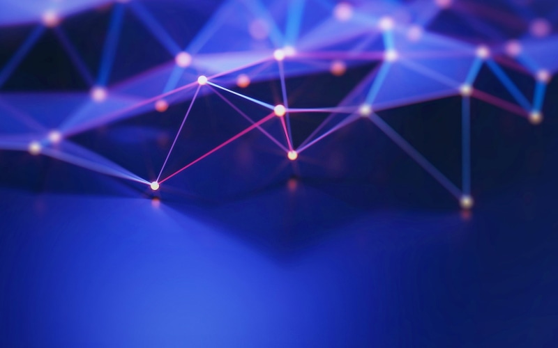 bokeh, glare, glowing, big data, abstract, purple, blue, bright, futuristic, technology, global communications, data, nightlife, pattern, 1080P, science