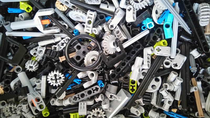 close-up, directly above, metal, equipment, technic, still life, silver colored, machine part, heap, no people, azure, abundance, backgrounds, technical