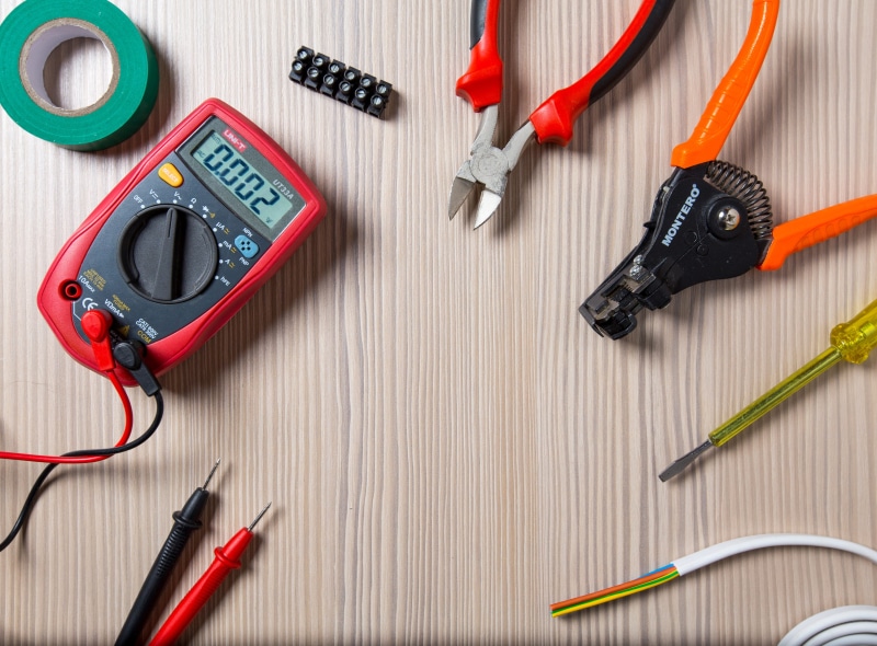 work, electrician, connection, no people, tool, cable, tape measure, studio shot, red, indoors, wire, large group of objects, scissors, tester, choice