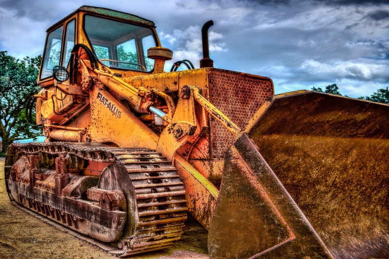 construction equipment, vehicle, digging, industry, sky, no people, mode of transportation, working, old, 4K, front, nature, rusty, metal, dirt, end, transportation