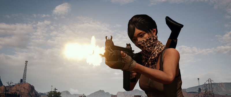 adult, cloud - sky, nature, M4A4, hairstyle, fashion, girls with guns, holding, waist up, leisure activity, building exterior, city, sunlight, Player Unknown Battleground